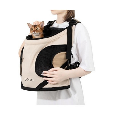 Stylish Dual-Use Pet Backpack Breathable Front & Back Carrier for Cats & Small Dogs Lightweight