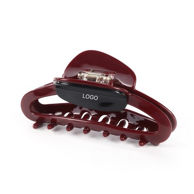 Angora Red Oversized Acetate Hair Claw Premium Autumn/Winter Shark Clip French Elegant