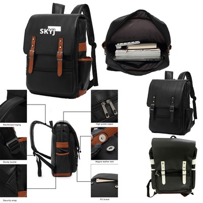 PU Leather Laptop Backpacks