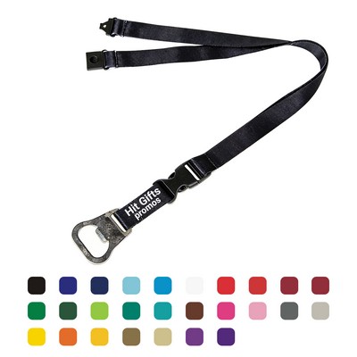 3/4" Lanyard w/ Buckle Release & Bottle Opener
