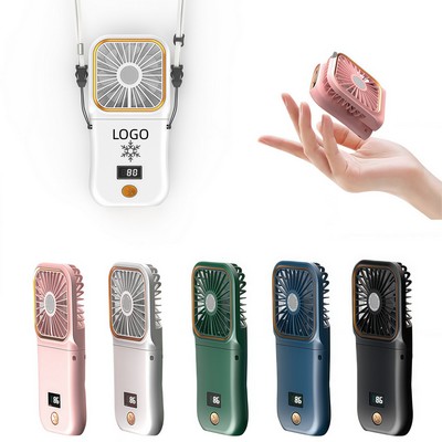 Wearable Fan Power Bank with Battery Display and Stand