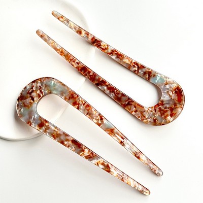 U-Shaped Hair Pins for Buns Minimalist Metal Hair Fork French Twist Updo Stick Anti-Slip