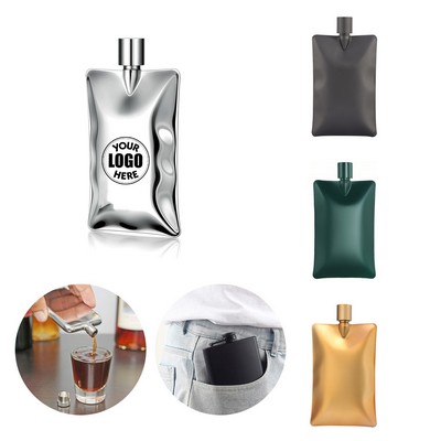 6oz Wave-Shaped Stainless Steel Hip Flask