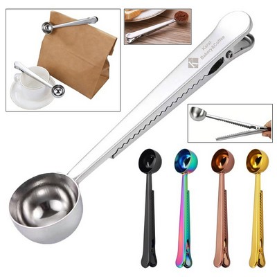 Stainless Steel Coffee Scoop and Clip
