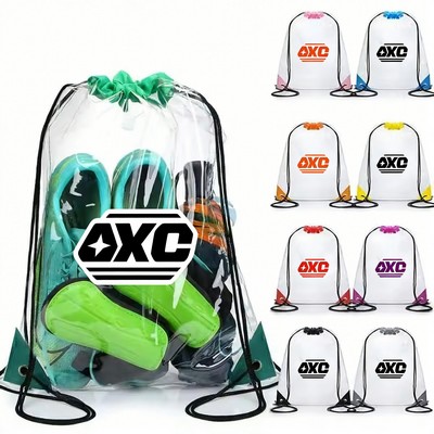 Promotional Custom Clear Drawstring Backpacks