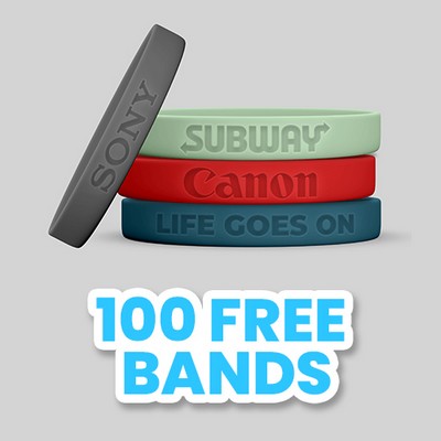 Debossed Silicone WristBracelet - 1/4"