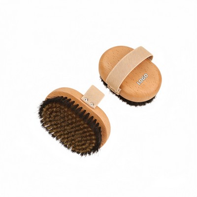 Natural Beech Wood Body Dry Brush with Copper Wire for Exfoliation