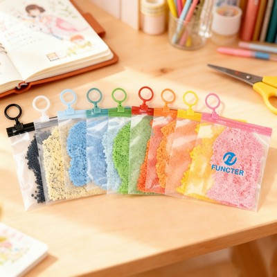 4"x 6" Matte Frosted Bag with Colorful Zip Waterproof Zip-Lock Seal Storage Bag Ring Zipper
