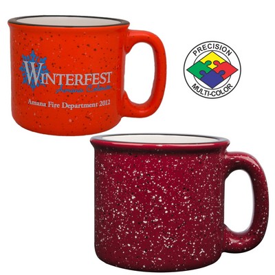 15 Oz. Burgundy Red & White Campfire Mug - Dishwasher Safe - Precision Spot Color