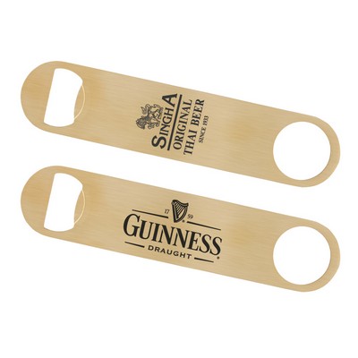 Paddle Style Brushed Gold Bottle Opener
