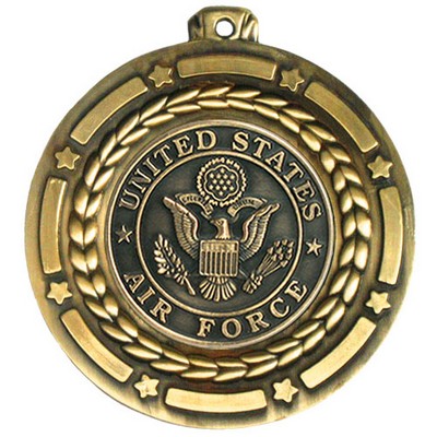 Stock Star Struck Medal w/ US Air Force / 3 1/2"