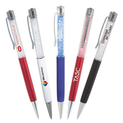 Cygnet Slender Crystal Brass Ballpoint Pen