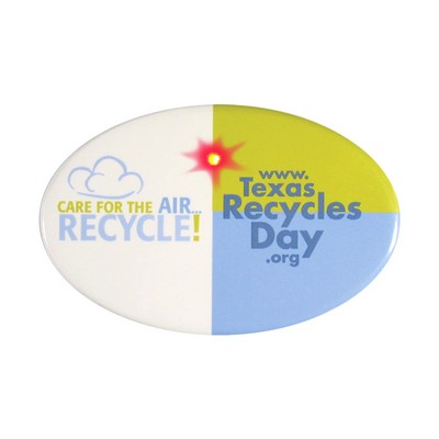 1.75" X 2.75" Oval Full Color Flashing Blinking Button