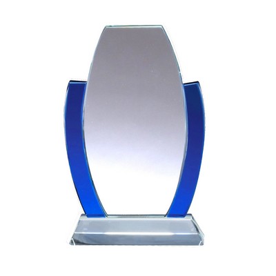 Clear/Blue Glass Arch Award (4 3/4"x7 3/4")