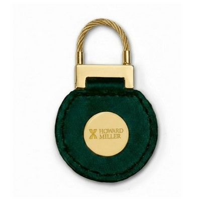 Eclipse Green 3/4" Continuity Leather Key Tag w/ Laser Quick Insert & Gold Cable