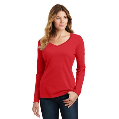 Port & Co™ Women's Long Sleeve Fan Favorite V-Neck Tee.