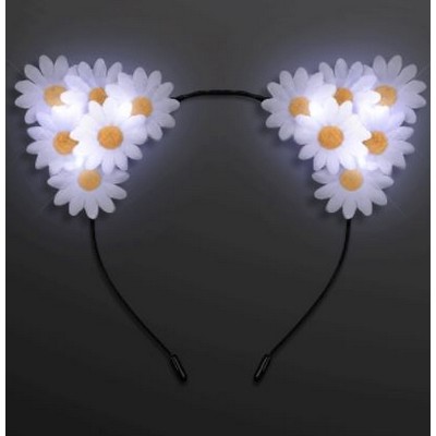 Daisy Flower Cat Ears, Light Up Cat Headband - BLANK
