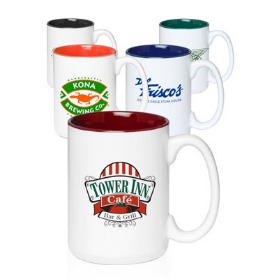15 Oz. Glossy Two Tone Ceramic Mugs