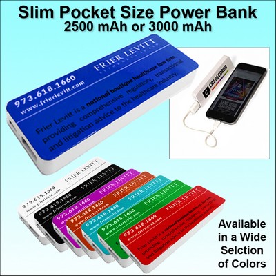 Pocket Size Power Bank 3000 mAh - Blue