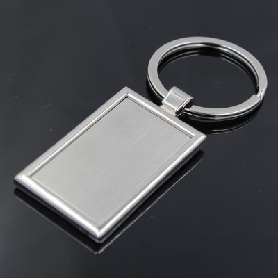 Long Square Shape Metal Keychain