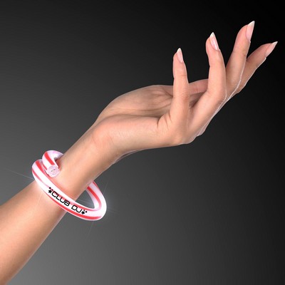 Flashing Christmas Candy Cane Bracelets - PRINTED
