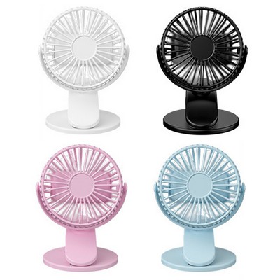 Clip-On Rechargeable USB Desk Fan