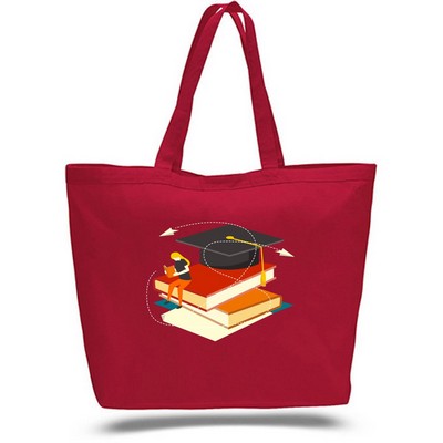 12 oz Cotton Canvas Large Tote Bag - 23"W x 17"H x 6"D x