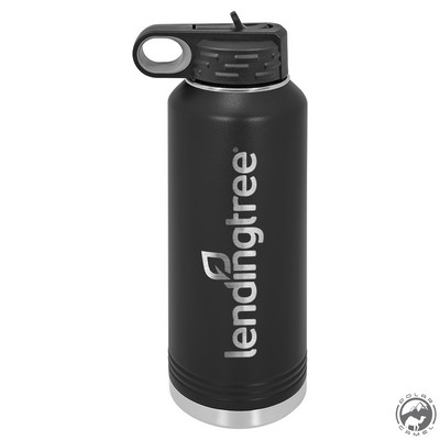 Powder Coated Black Travel Water Bottle