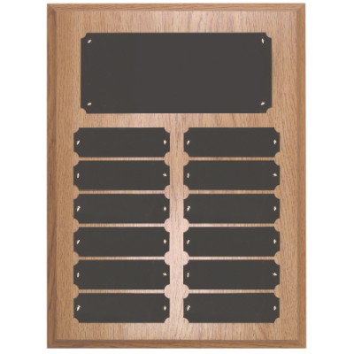 Oak Perpetual Plaque, 9 x 12", 12 plates