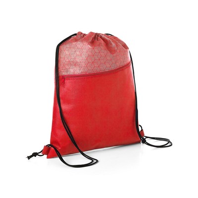 Hexagon Pattern Non-Woven Drawstring Backpack
