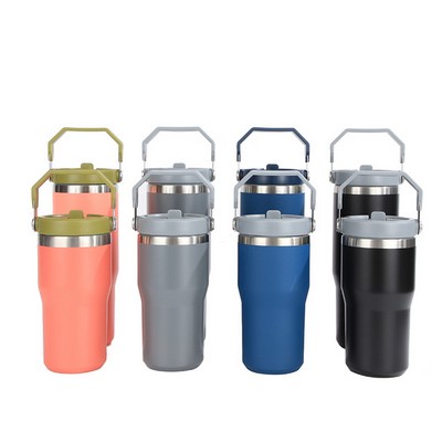 20 Oz. Vacuum Tumbler with Handle & Flip Straw Lid