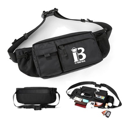 Large Waterproof Black Waist Bag