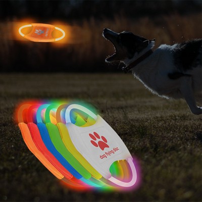 Pet Flying Disc Glows On Usb Charge