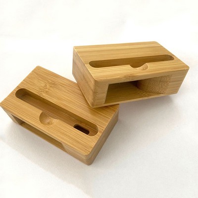 4"x2 2/5"x1 1/5" Wood Desk Phone Stand w/Loudspeaker Amplifier