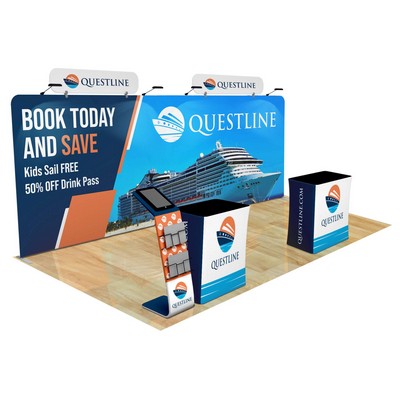20ft Fastzip™ Media Stand Trade Show Booth Package
