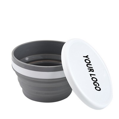 Outdoor portable silicone folding lunch box creative folding bowl outdoor tableware with lid foldabl