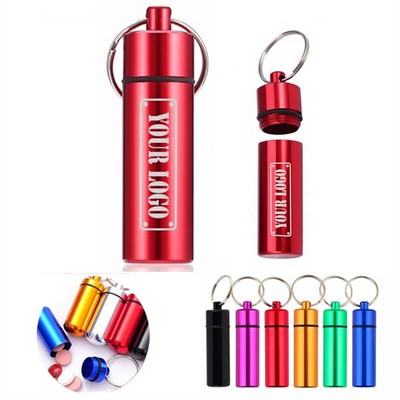 Aluminum Pill Holder Keychain
