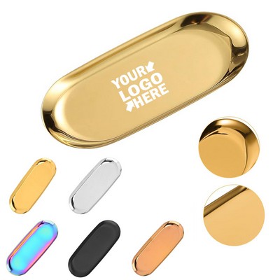 Stainless Steel Decorative Tray Cosmetics Jewelry Organizer