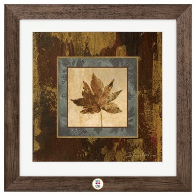 "Autumn Leaf Square IV" Art Print W/ Color Medallion