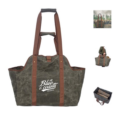Canvas Firewood and Outdoor Essentials Tote Bag