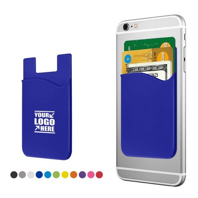 Silicone Cell Phone Wallet With Adhesive For Cards