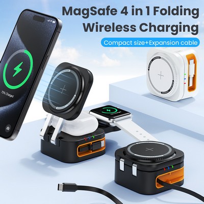 Portable Cube Magnetic 4 In 1 Folding Wireless Charger