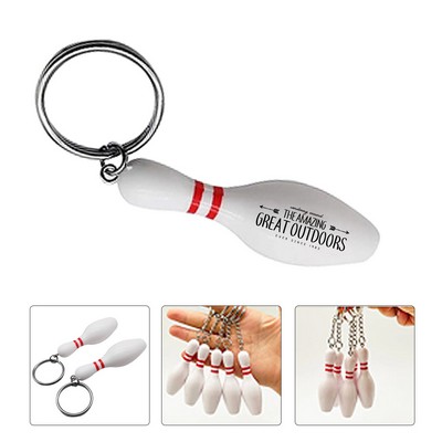 Bowling Pin Sports Keychain