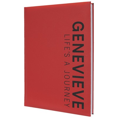 7" x 9.75" Red Leatherette Journal with Lined Notepad