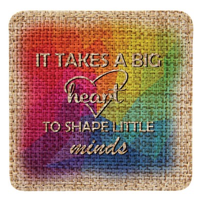3" x 3" Square Burlap Sublimatable Patch with Adhesive