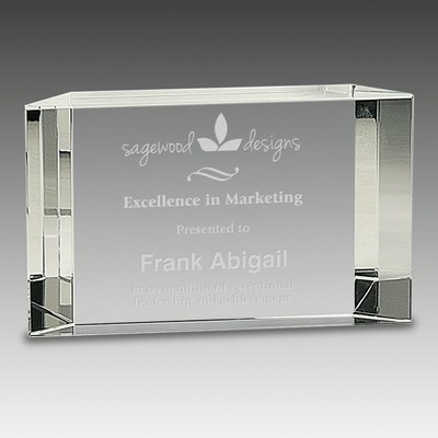 6" x 3.5" Clear Crystal Facet Block