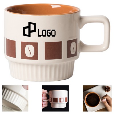 11Oz Porcelain Big Coffee Mugs W/ Narrow Bottom