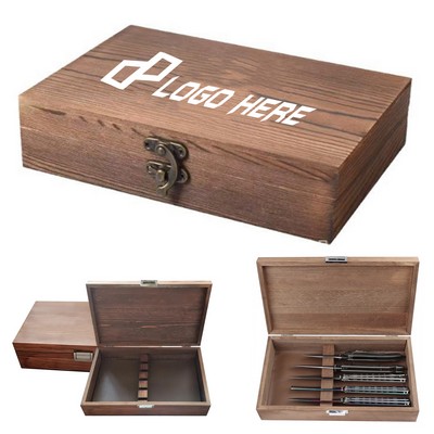 Steak Cutters Wood Storage Box