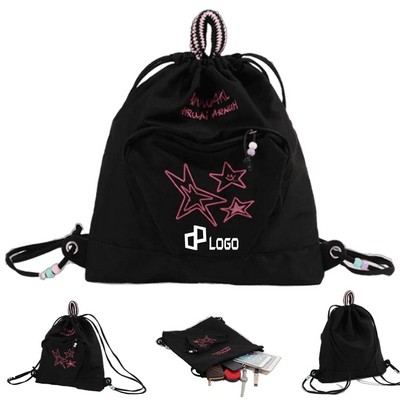 15.35X1.97X17.32 Inch Terylene Drawstring Backpack
