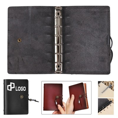 A7 Retro Leather Refillable Notebook W/ String Closure